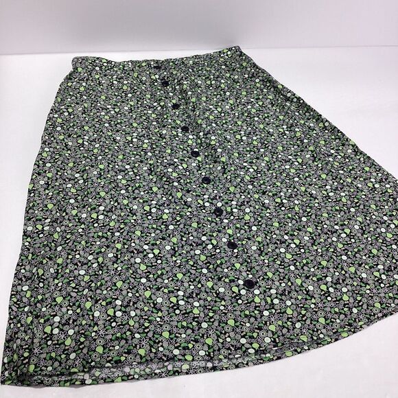 CJ Banks Rayon Skirt Fruit Design Pears Limes Pineapples Button Front 1X - Picture 4 of 11
